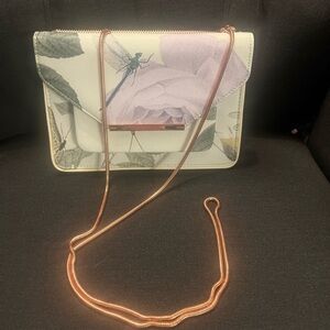 Ted Baker London Floral White and Pink Crossbody Bag / Mini Clutch